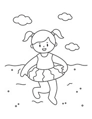 Vector illustration coloring simple cartoons for children Fun and Creative Coloring Pages For Girls  Boys.