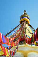 ネパールの首都カトマンズにあるボダナートのとても美しい風景Beautiful scenery of Boudhanath in Kathmandu, the capital of Nepal