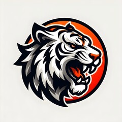 Obraz premium tiger mascot logo in white background
