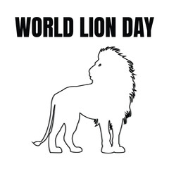 hand drawn illustration for world lion day concept