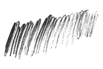 Black pencil strokes isolated on transparent background.