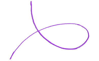 Purple pencil strokes isolated on transparent background.