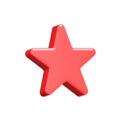 Obraz premium Star red color 3d icon realistic