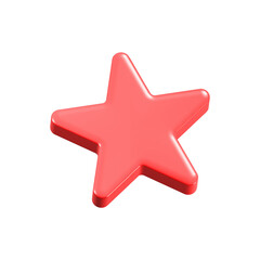Star red color 3d icon realistic