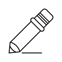 pencil icon with white background vector stock illustration