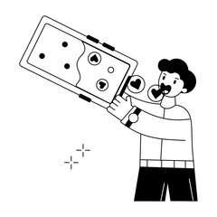 Get this linear mini illustration of social addiction 

