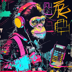 neon retro street art