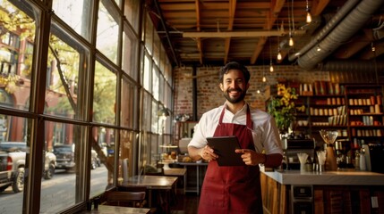 Fototapeta premium The Barista with Tablet