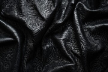 Close-up image of black natural leather backdrop