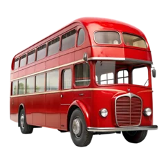 Fototapete Rund a red vintage bus cut out stock © Umar