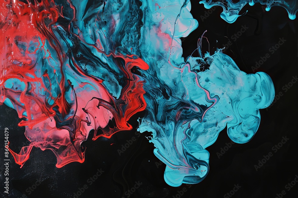 Canvas Prints Abstract acrylic paint texture in vibrant colors, creating a striking wallpaper or artistic background