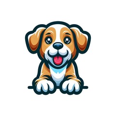 puppy mascot logo on white background