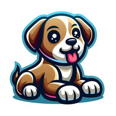 Obraz premium puppy mascot logo on white background
