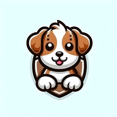 puppy mascot logo on white background