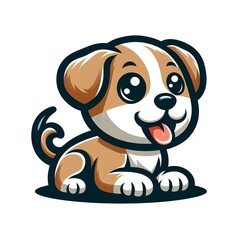 puppy mascot logo on white background