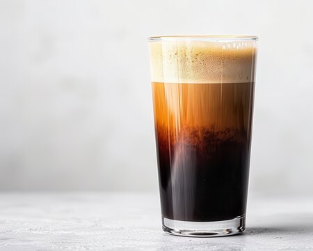 Cold nitro brew coffee served in a sleek glass
