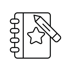 notebook icon with white background vector stock illustration