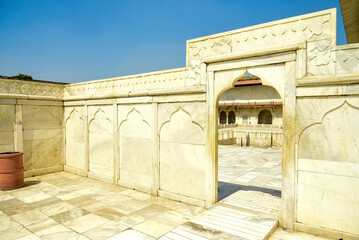 Fototapeta premium インドにあるアグラ城のとても美しい風景Beautiful scenery of Agra Fort in India