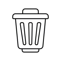trash can icon with white background vector stock illustration