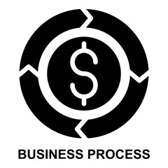 business process, business operations, processes, business, cash flow, project management solid glyph icon