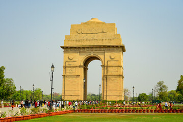 Fototapeta premium インドデリーにあるインド門の風景Scenery of India Gate in Delhi, India