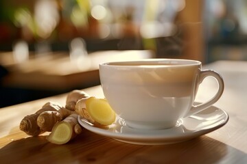 Obraz premium a cup of Ginger Tea, Close-up View