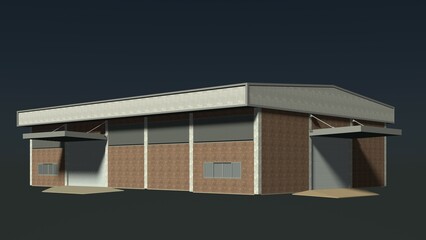 3D illustration of industrial project