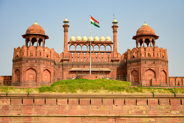 インドのデリーにあるレッドフォートのとても美しい風景Very beautiful scenery of Red Fort in Delhi, India