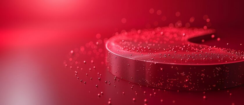 3D clay  of a supply chain efficiency radar chart, isolated on a garnet red background