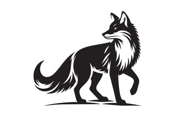 Vector illustration for a silhouette design of a fox.