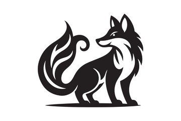 Vector illustration for a silhouette design of a fox.
