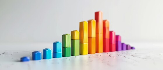 Obraz premium 3D clay of a bar chart showing annual revenue growth, isolated on a white background