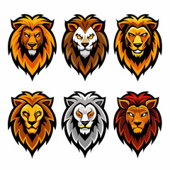 set of lion heads