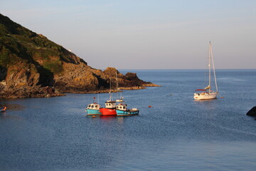 Fishing Boats on Calm Water at Polperro, Cornwall