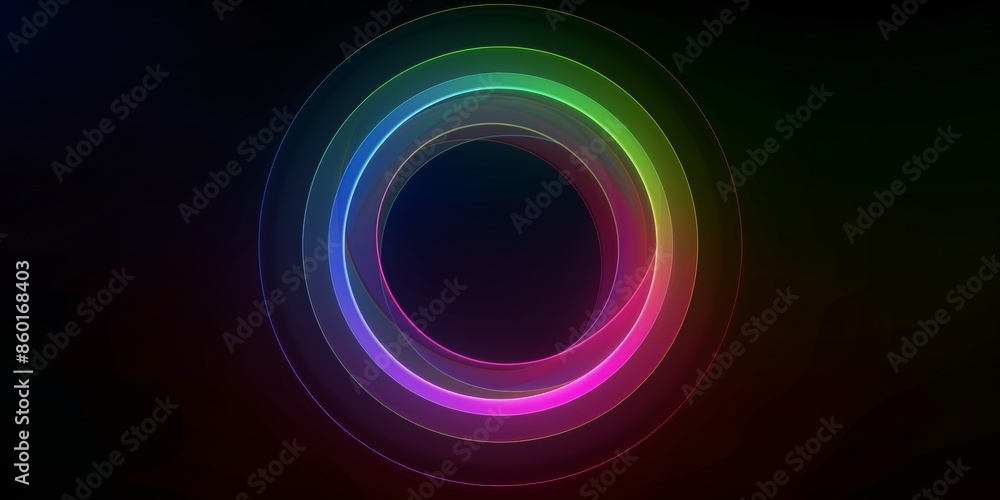 Poster rgb soft colours in a circle shape, expanding from the centre of the image all the way to the edges 