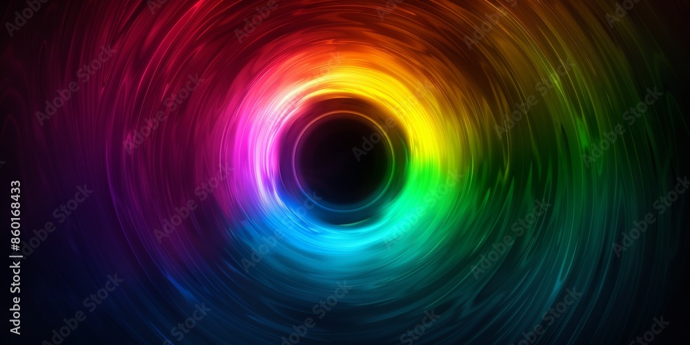 Poster rgb soft colours in a circle shape, expanding from the centre of the image all the way to the edges 