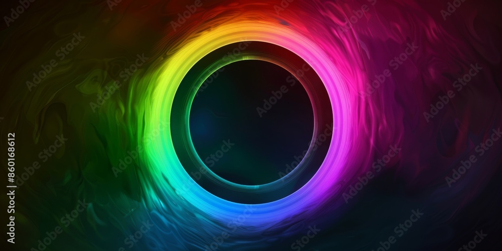 Poster rgb soft colours in a circle shape, expanding from the centre of the image all the way to the edges 
