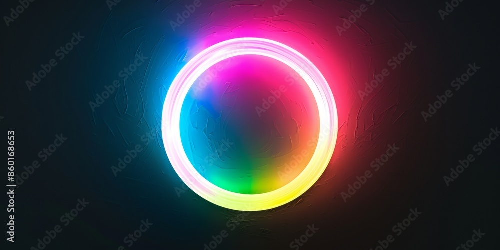 Poster rgb soft colours in a circle shape, expanding from the centre of the image all the way to the edges 