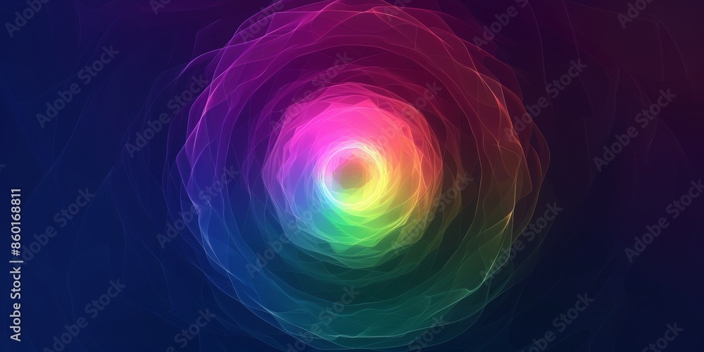 Poster rgb soft colours in a circle shape, expanding from the centre of the image all the way to the edges 