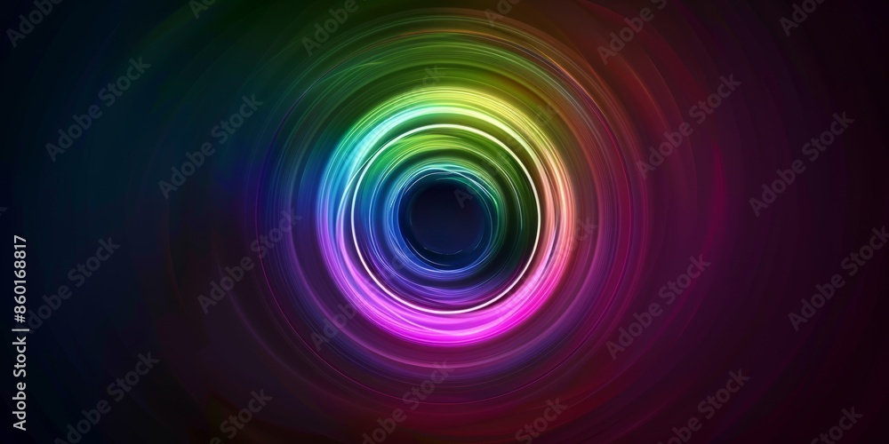 Poster rgb soft colours in a circle shape, expanding from the centre of the image all the way to the edges 