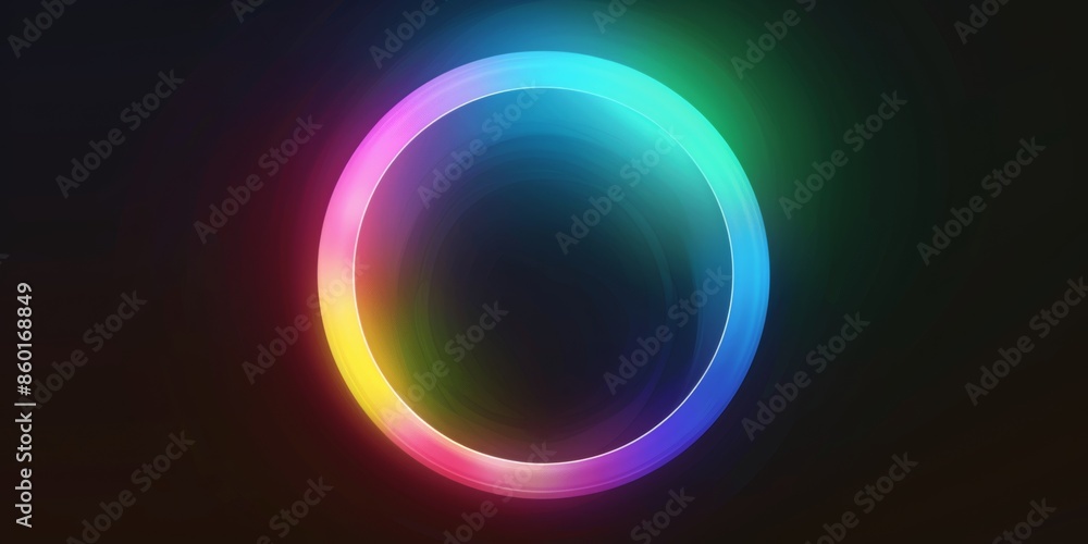 Poster rgb soft colours in a circle shape, expanding from the centre of the image all the way to the edges 