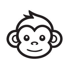 monkey single Line Icon Vector Design outline
