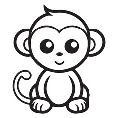 monkey single Line Icon Vector Design outline  © Arafat