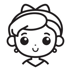 doll single Line Icon Vector Design outline