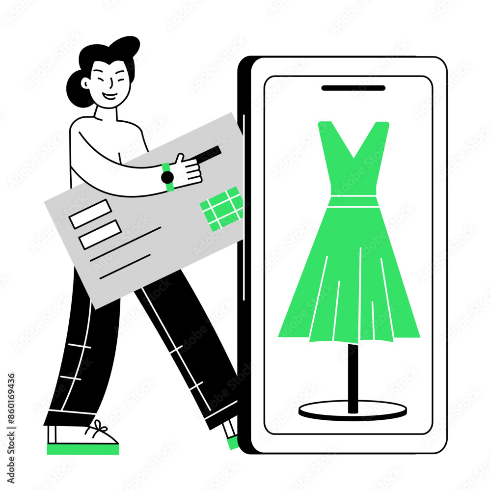 Canvas Prints here is an outline mini illustration of clothing app