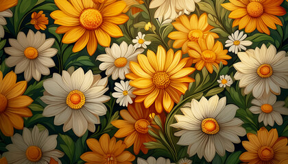 yellow and white chrysanthemum background