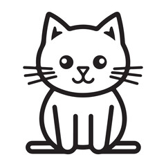 Cat single Line Icon Vector Design outline
