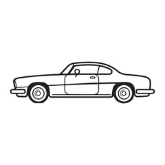 car single Line Icon Vector Design outline.
