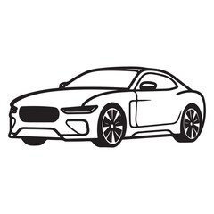 Obraz premium car single Line Icon Vector Design outline. 
