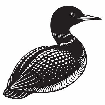 recommend clip art: loon silhouette bird modern vector illustration